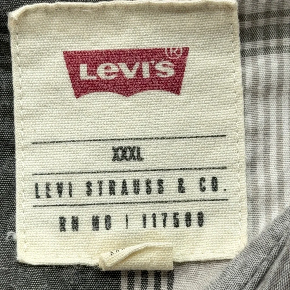 Levi's Shirt‎ Mens XXXL Grey Plaid Western Snap Front Long Sleeve Pearl Snap